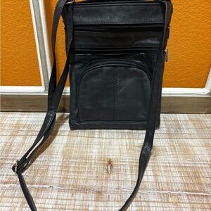 Black Leather Crossbody Bag